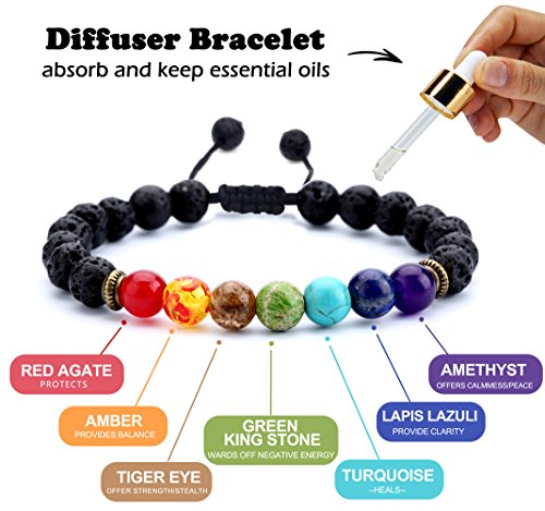 Hamoery Pulsera Cuerda trenzada de Piedra natural