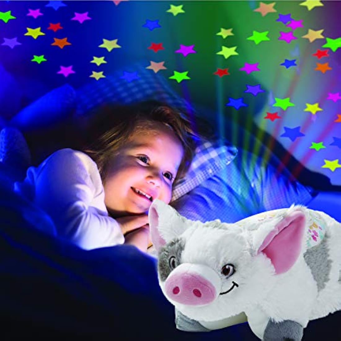 peluche cochino moana disney con Luz de noche