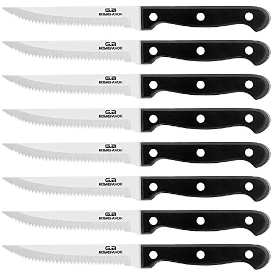 G.a HOMEFAVOR - Cuchillo para carne, acero inoxidable,negro