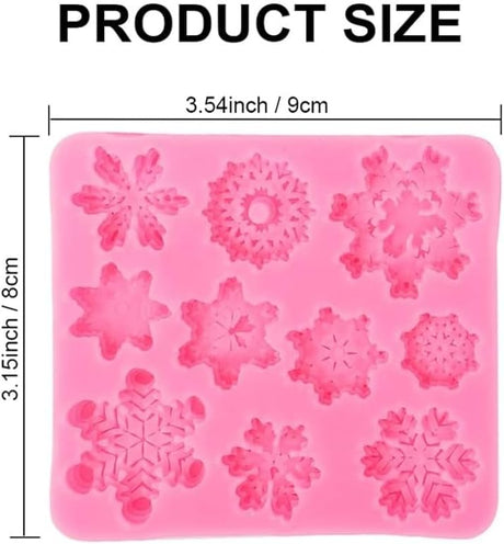 Moldes de Silicona para Fondant Snowflake, 2 piezas, Navidad