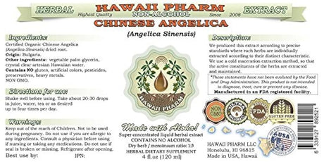 Angelica chino alcohol-free Extracto de líquido Organic