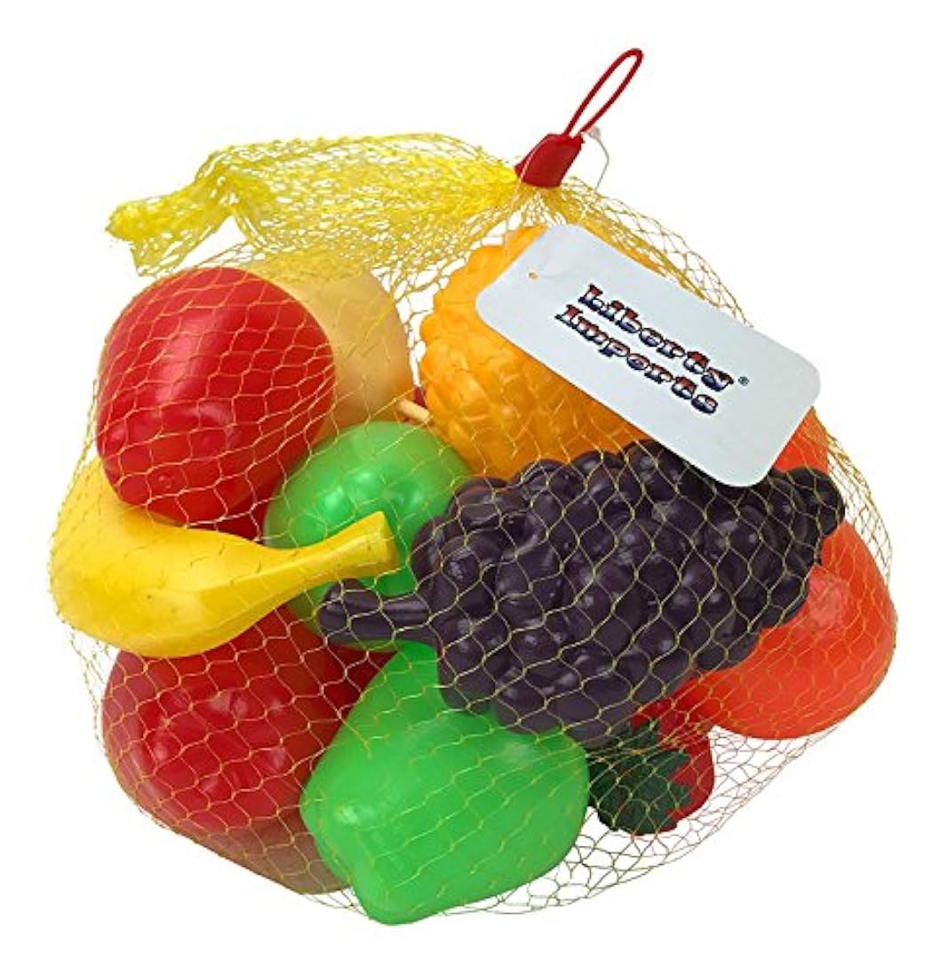 Bolsa de frutas a tamaño real, set de juego para niños