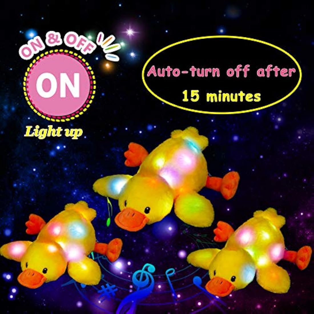 Peluches Cojines de Peluche Amarillo relleno animal LED 12