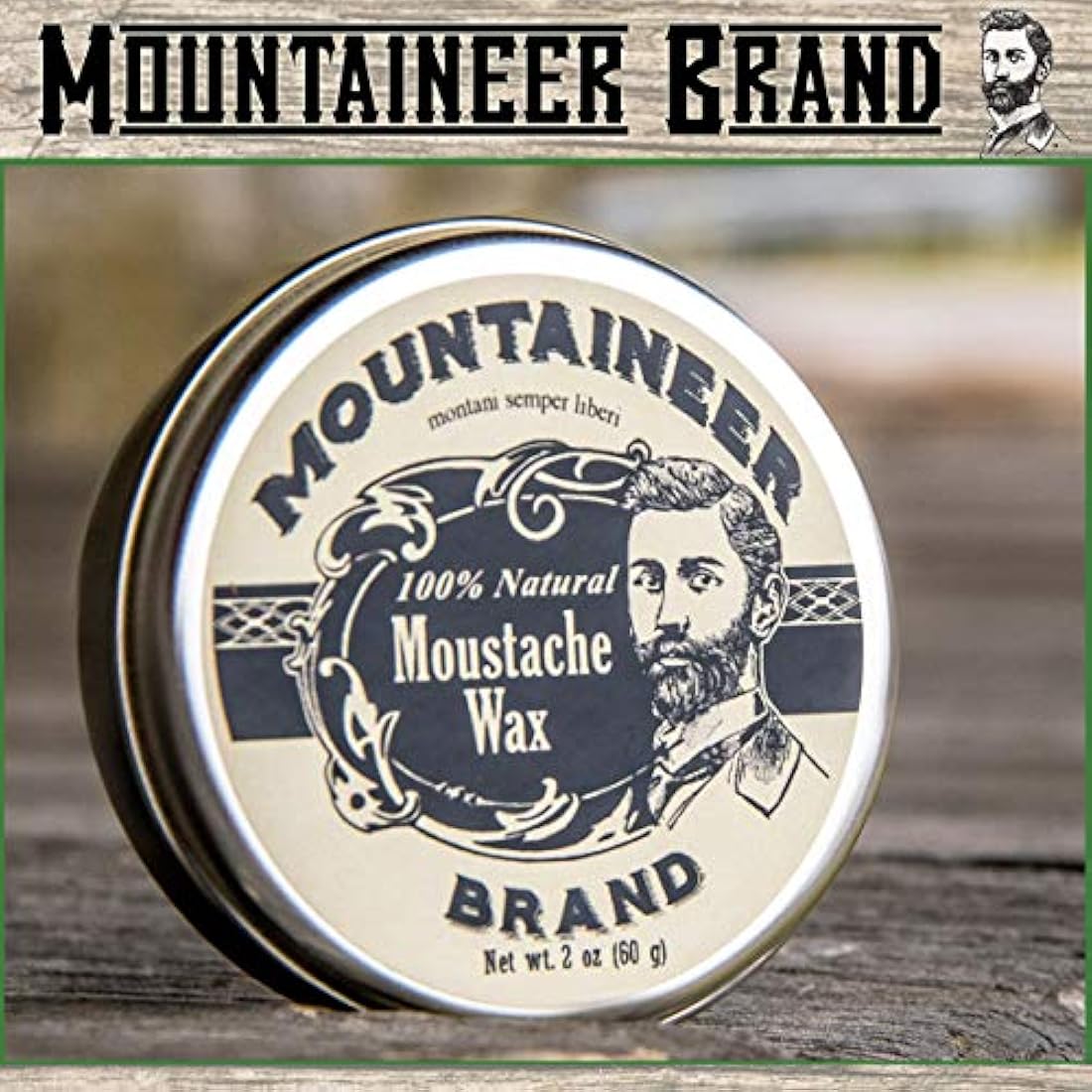 Cera de bigote de marca Mountaineer, natural, sin residuos