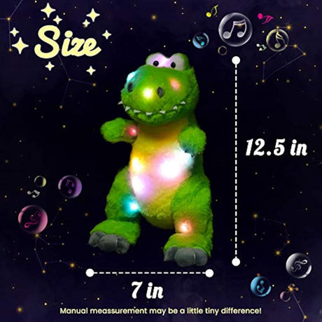 Peluches Peluche de peluche musical con diseño de dinosaurio