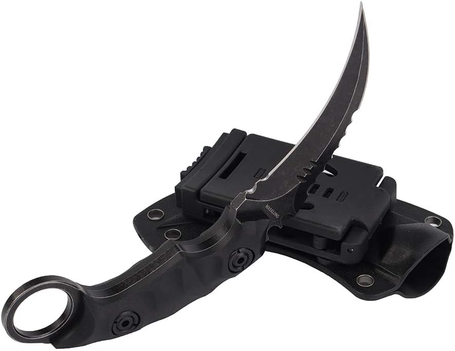 Cuchillo de supervivencia táctico de doble filo con funda