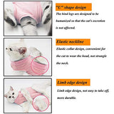 Traje de recuperación de gatos para heridas abdominales o enfermedades de la piel, alternativa transpirable de cuello electrónico para gatos y perros, después de la cirugía, uso antilame heridas