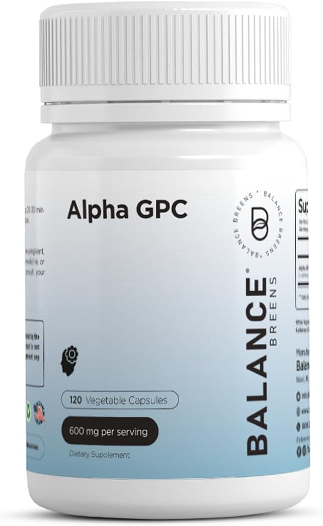 Suplemento de Colina Alpha GPC 600mg - Fórmula Avanzada de Memoria