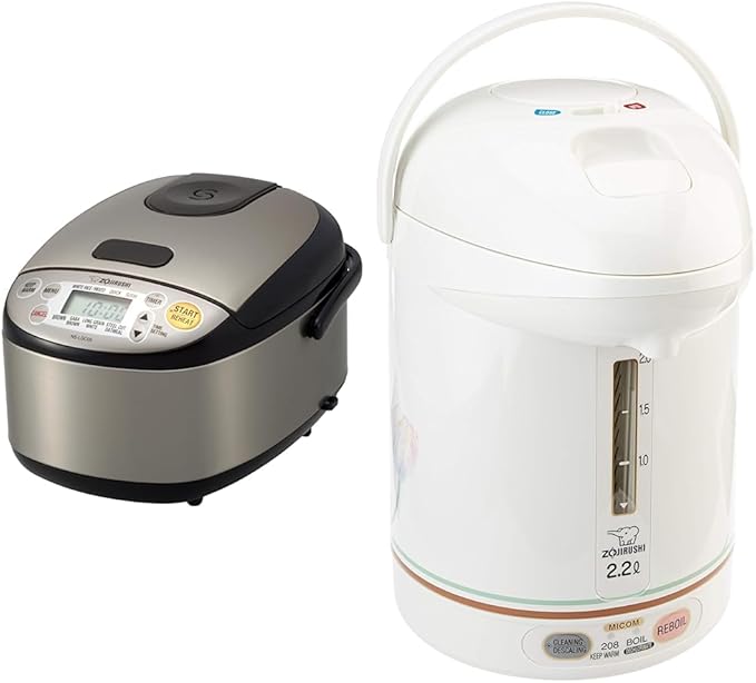 Olla arrocera Zojirushi 3 tazas, modelo NS-LGC05XB y hervidor 2.2L