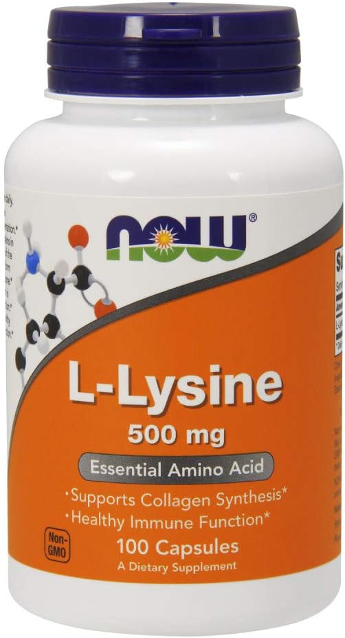 Suplemento L-Lisina 500 mg Veg Caps - NOW Foods, 100 cápsulas
