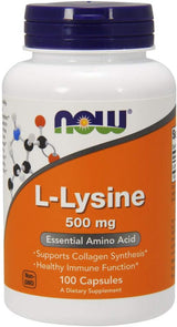Suplemento L-Lisina 500 mg Veg Caps - NOW Foods, 100 cápsulas
