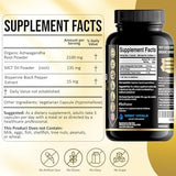 Suplemento de Ashwagandha Orgánico 2250 mg - 90 Cápsulas