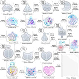 Juego de moldes para coctelera de resina con colgantes para hacer joyas, 10 bandejas con 5 láminas de sello