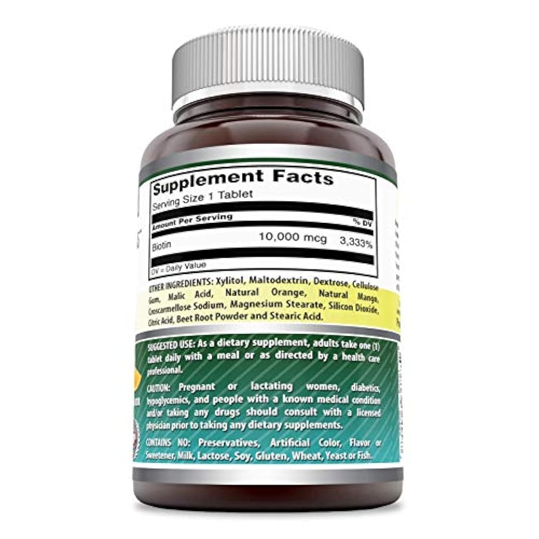Amazing Formulas Biotin Tabletas de rápida disolución – 10000 MCG Tabletas (sin GMO, sin gluten) – Soporta cabello saludable, piel y uñas – Promueve el rejuvenecimiento celular – Soporta saludable (60 unidades, sabor cítrico)