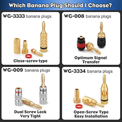 WGGE WG-009 - Conector de audio con clavijas banana