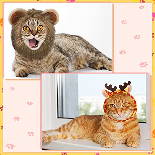 5 piezas de sombrero de gato adorable disfraz de conejo con orejas divertido sombrero de gato de melena para gatos y perros pequeños, gatito, cachorro, accesorio para fiesta de disfraces