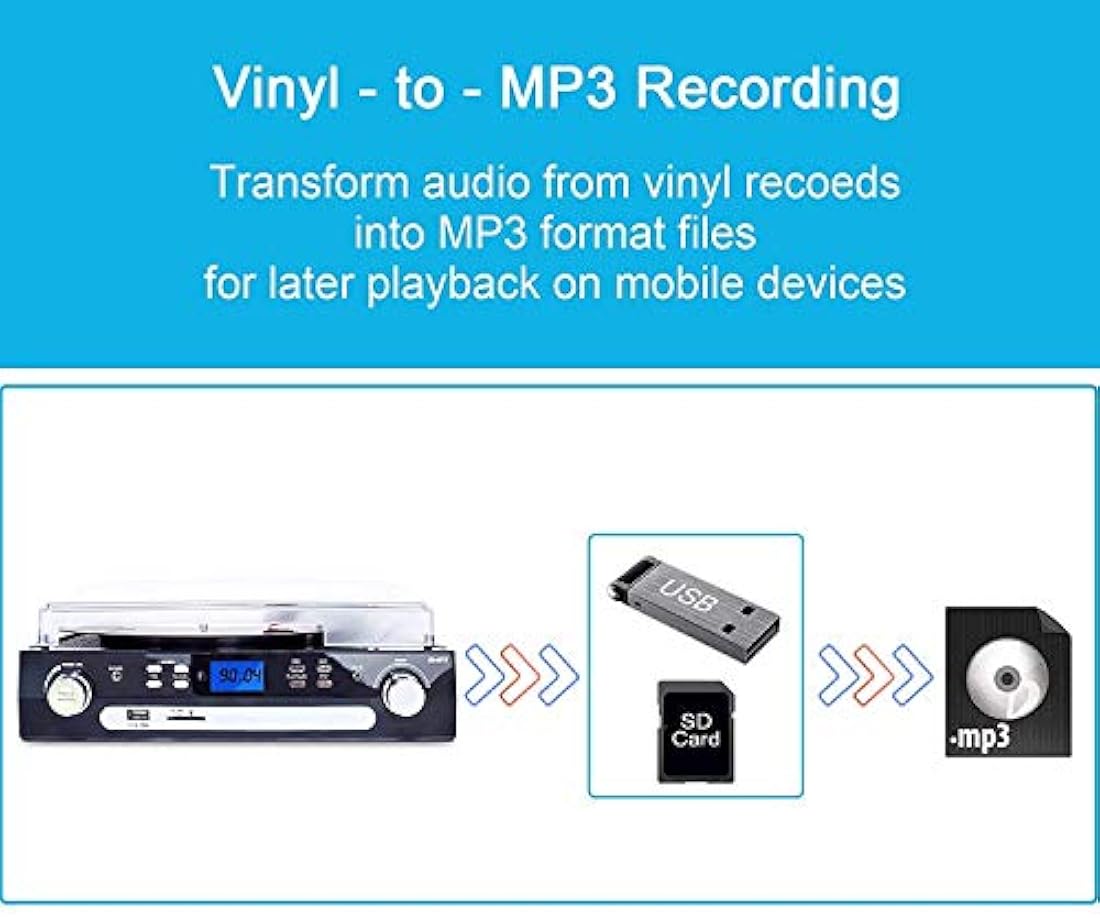 Altavoces estéreo tocadiscos para vinilo con reproducción