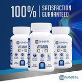 Efectos clínicos: Vitamina K2 + D3 – Vitamina K2, suplemento de vitamina D3 con extracto de pimienta negra bioperina y calcio para el apoyo a la salud del hueso y el corazón – 60 cápsulas – Máxima absorción – Fabricado en los Estados Unidos
