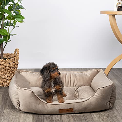 Modern Threads Luxury Dog Bed, Tufted Velvet Cuddler, for Small to Medium Dogs, Machine Washable