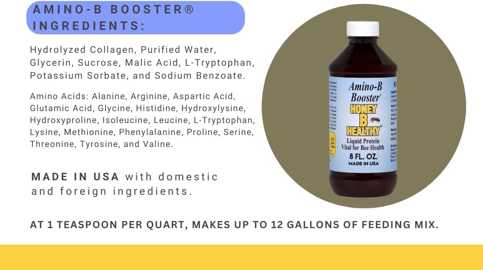 Amino-B Booster 8 oz. - Proteína líquida para salud de abejas