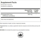 Swanson  Ashwagandha Polvo 450 mg 100 cápsulas de gelatina