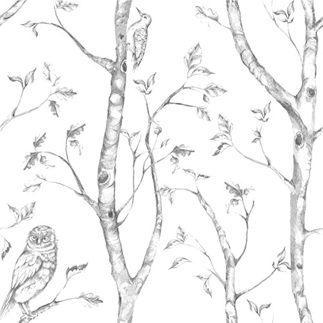 Papel tapiz adhesivo con diseño de bosque