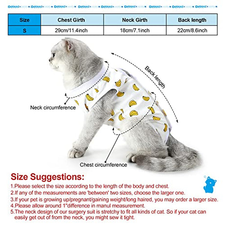 4 piezas de trajes de recuperación para gatos de algodón, envolturas corporales transpirables para gatitos de recuperación, ropa para gatos y perros pequeños, recuperación abdominal, destete