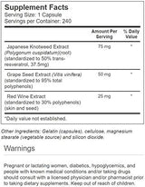 Suplemento Vitacost Resveratrol + Extracto de Semilla de Uva