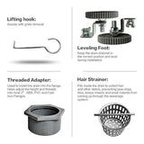 Desagüe ducha lineal rectangular de 24 pulgadas con rejilla