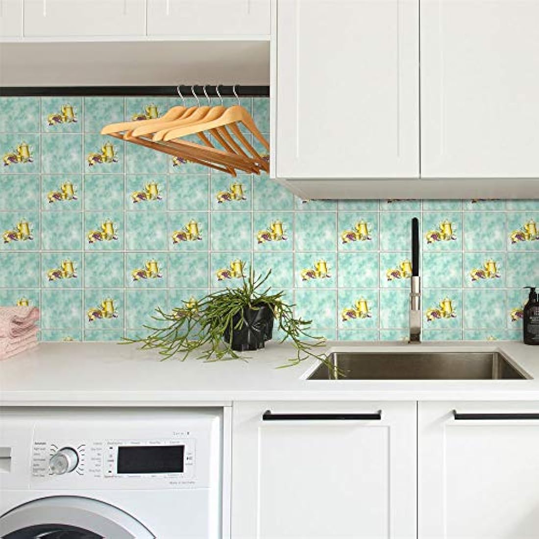 Papel auto-adhesivo  pintado 3D para pared, hojas tropicales,