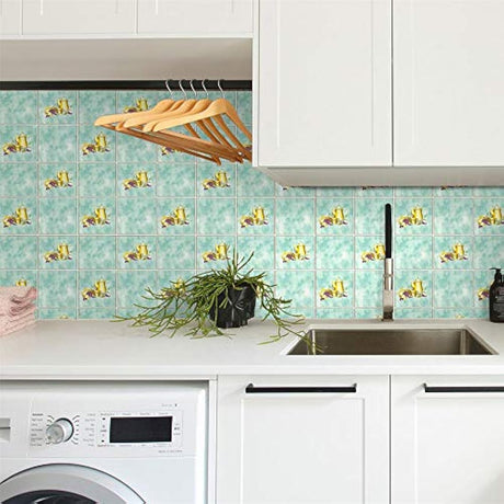 Papel auto-adhesivo  pintado 3D para pared, hojas tropicales,