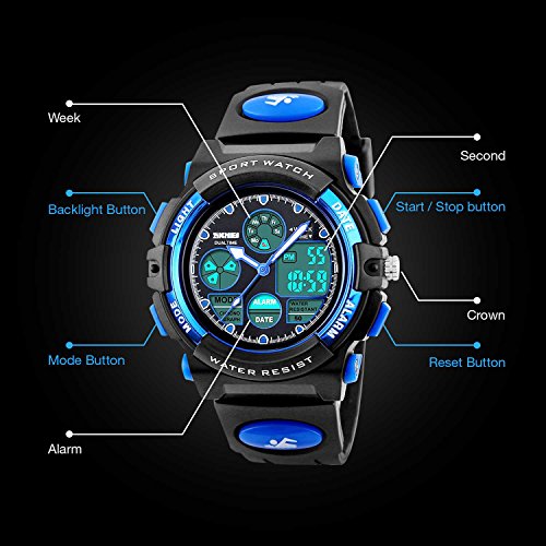 Reloj digital deportivo para niños impermeables