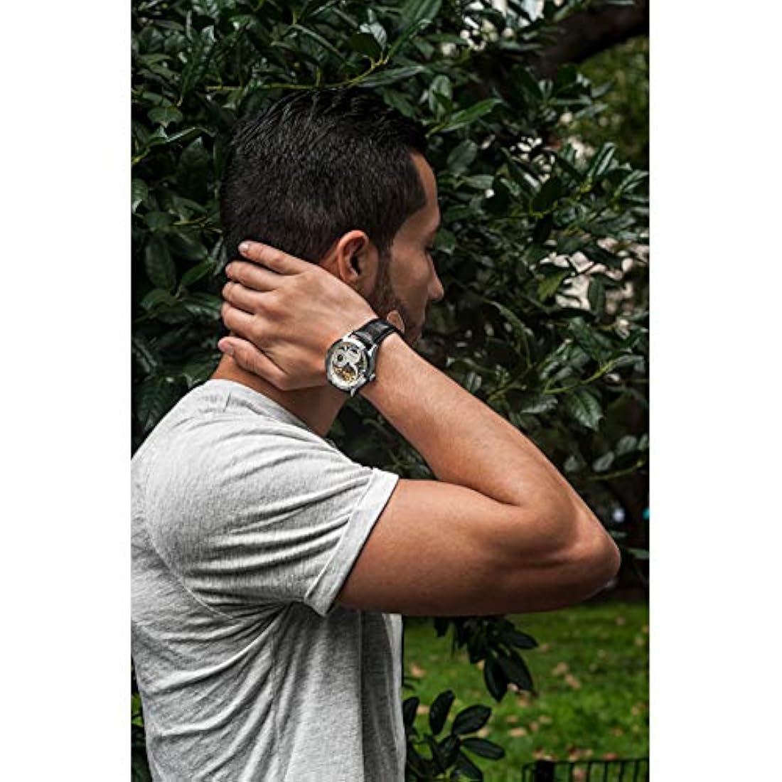 Reloj automático original para hombres Dial de esqueleto