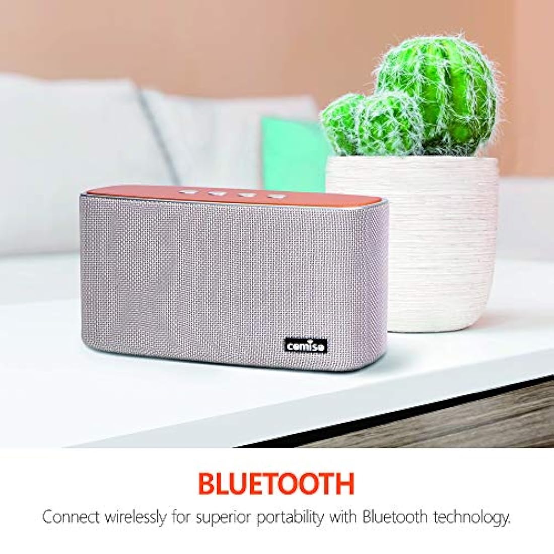 Altavoces Bluetooth COMISO, altavoz inalámbrico de 30 W de madera alta para el hogar y al aire libre, altavoz de subwoofer para sonido estéreo de graves súper bajos, Bluetooth V4.2 de 100 pies y 12H tiempo de reproducción