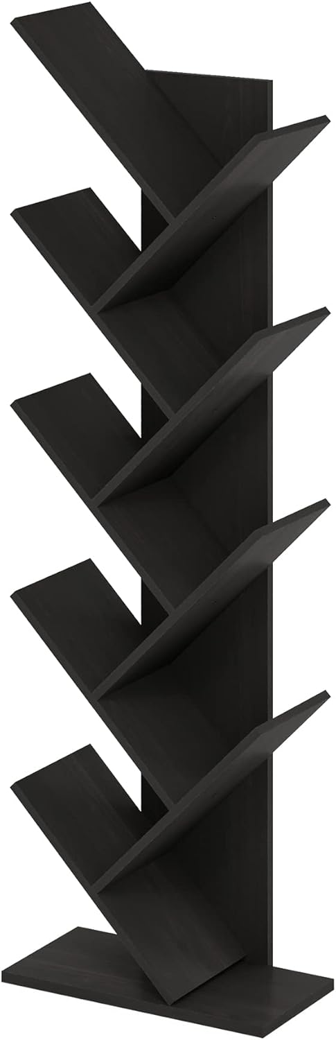 Estantería de pie estilo árbol de 9 niveles, modelo espresso