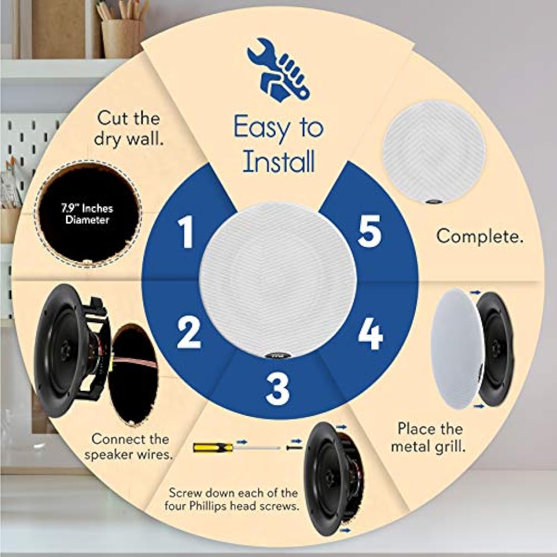 Parlantes de 2 vías con Bluetooth  PYLE-HOME PDICBT852RD