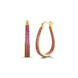 Aretes de Aros de argolla con varilla de plata para mujeres
