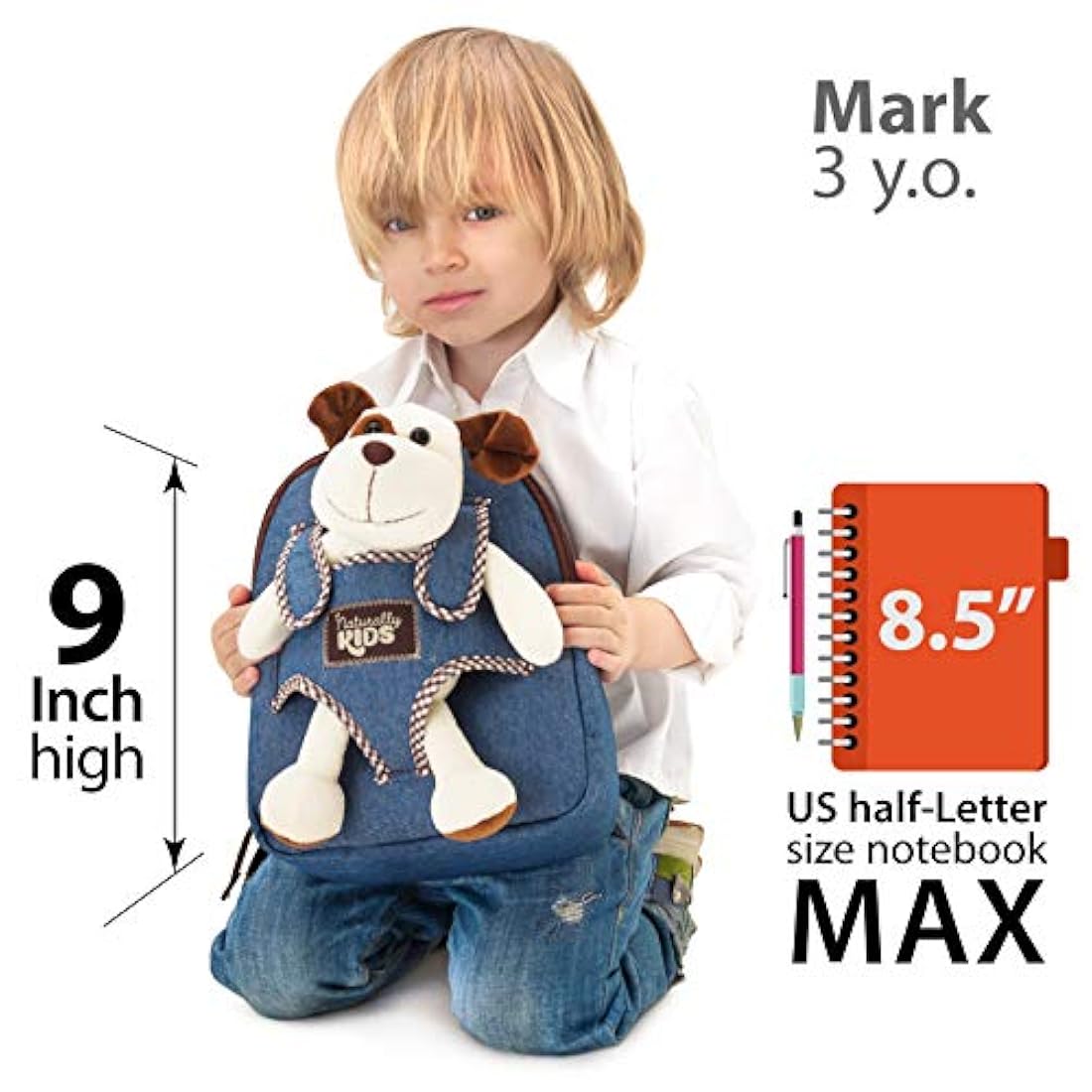 Mochila de perro de peluche para niños