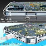 GiiKa Funda para iPhone 12 Pro Max con protector de pantalla, transparente de cuerpo completo a prueba de golpes de protección floral niñas mujeres caso duro con TPU parachoques cubierta teléfono caso para iPhone 12 Pro Max, flores verdes