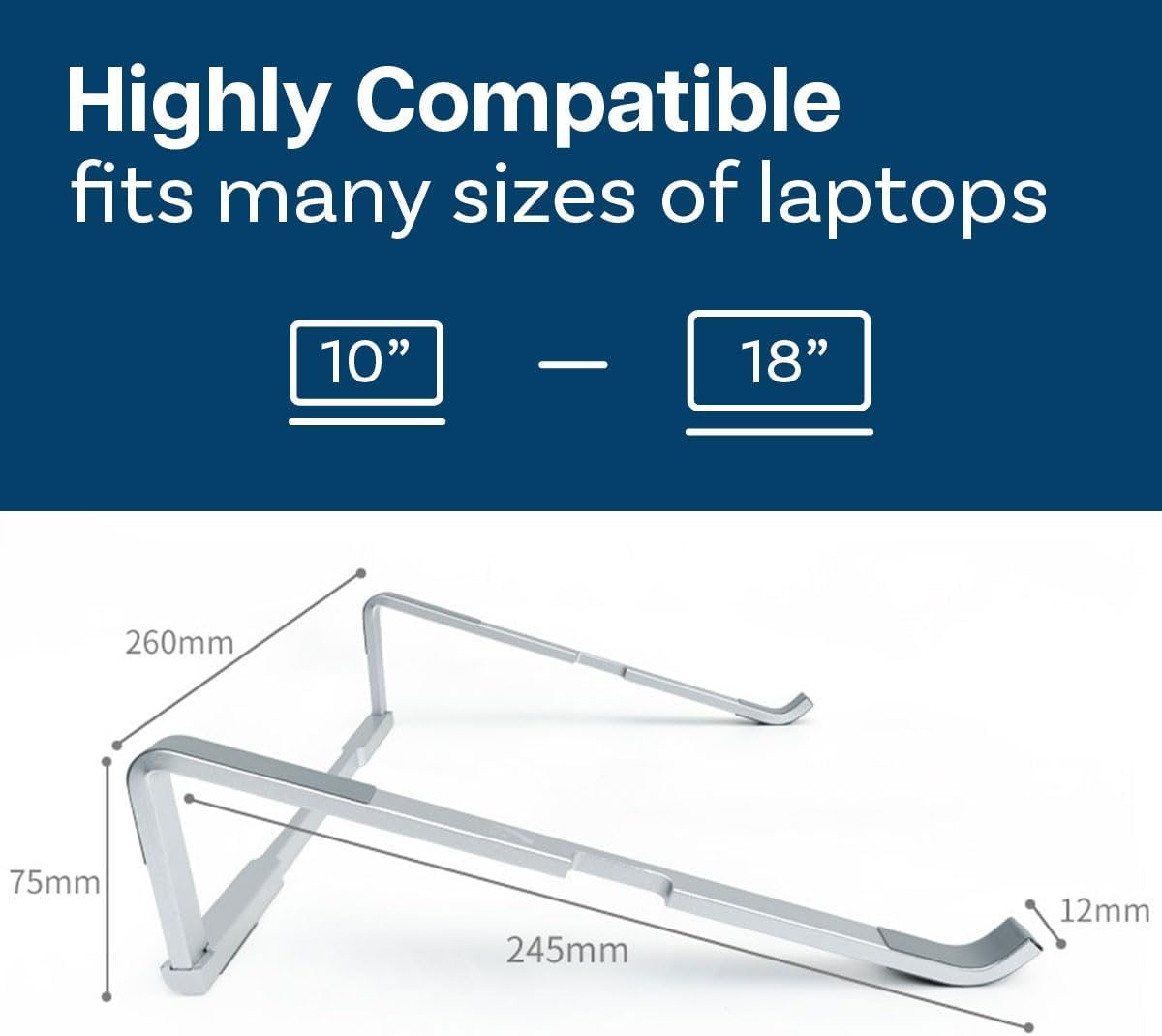 Soporte plegable para laptop ventilado universal de aluminio