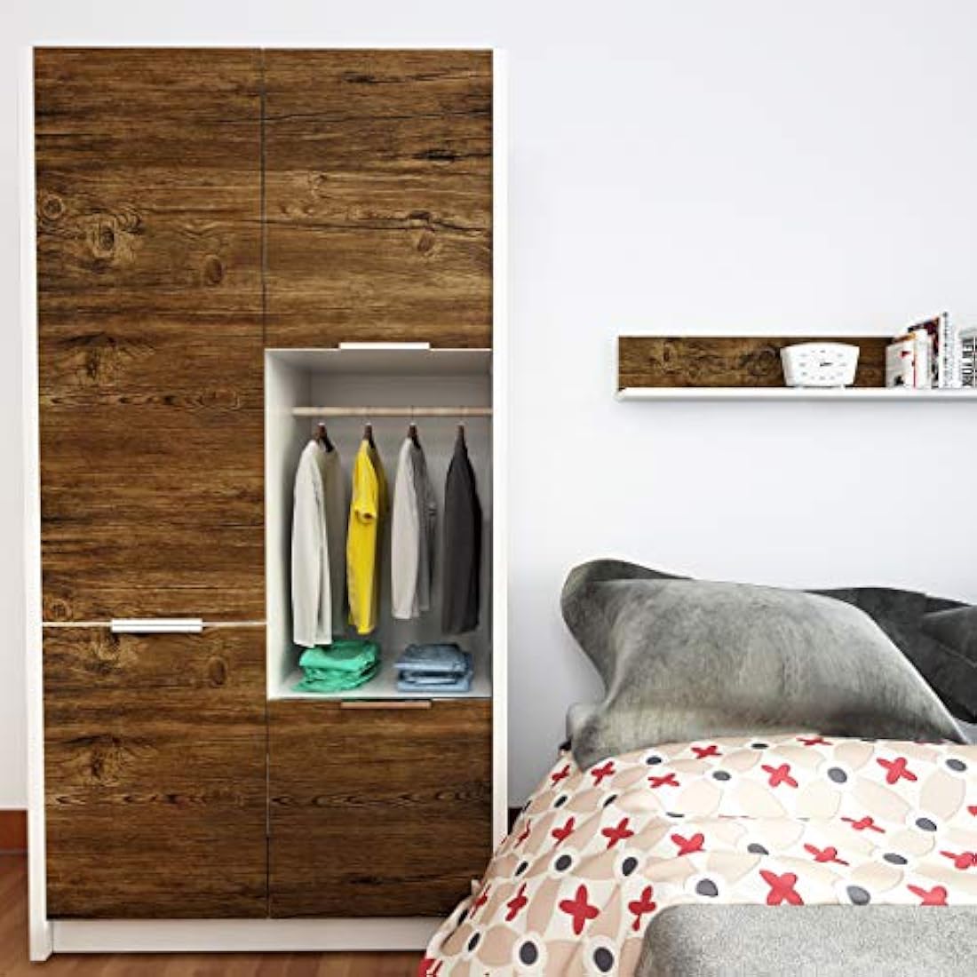 Papel tapiz de madera marrón para pelar y despegar
