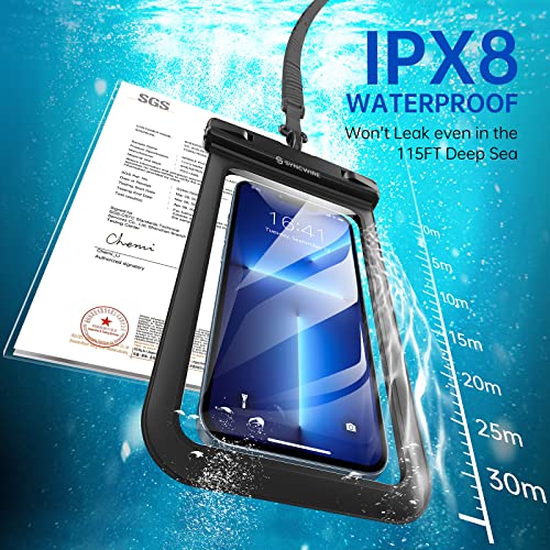 Syncwire Funda impermeable para teléfono [2 unidades] - Funda impermeable universal IPX8 2022 con cordón compatible con iPhone 13, 12, 11 Pro XS MAX XR X 8, 7, 6 Plus, Samsung S22 S20 más hasta 7 pulgadas