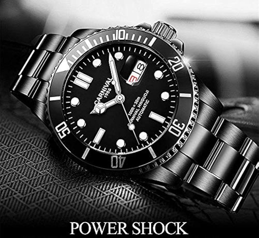 Reloj automático para hombre con bisel clásico analógico