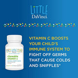 Little DaVinci - Vitamina C masticable, vitamina C 300 mg para niños, sabor a cereza, 90 tabletas