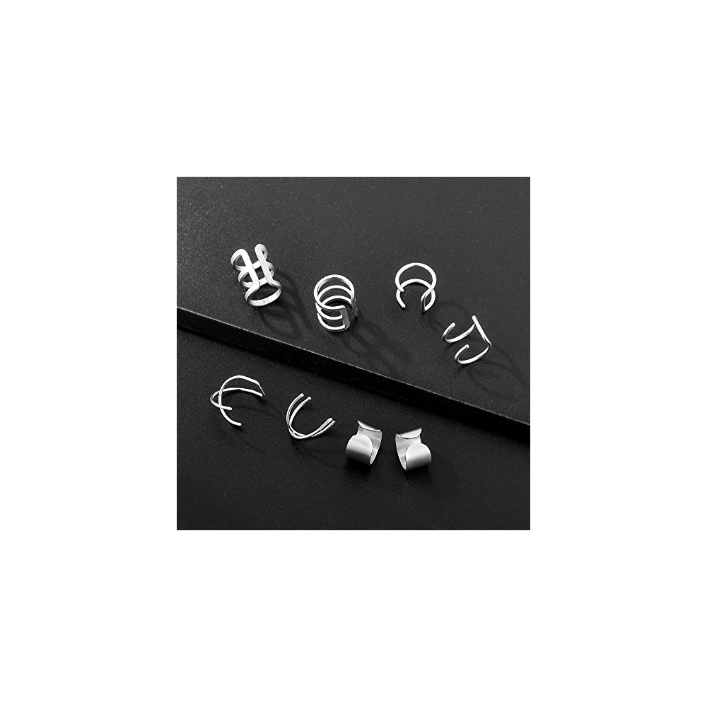Aretes de acero inoxidable sin perforaciones para mujeres