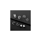 Aretes de acero inoxidable sin perforaciones para mujeres