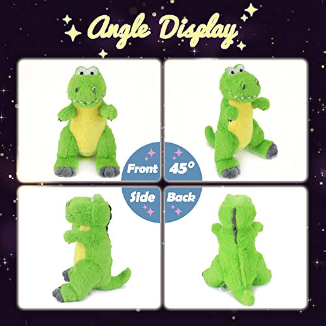 Peluche de dinosaurio color verde con luces LED. Hopearl