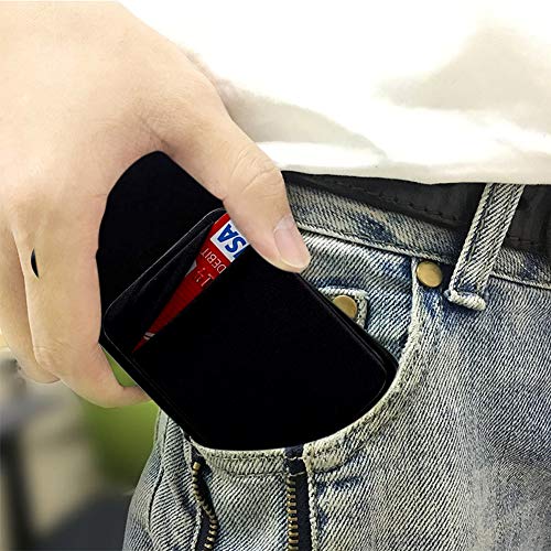 Paquete de 4 soportes para tarjetas de teléfono celular con adhesivo adhesivo para la parte posterior del teléfono, fundas elásticas para tarjetas de identificación, bolsillo para tarjetas de crédito, billetera para teléfonos inteligentes Android