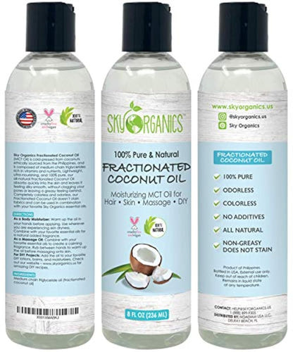 Aceite de coco fraccionado por Sky Organics (8 onzas)