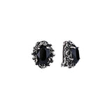 Aretes de clip ovalados estilo victoriano con diseño